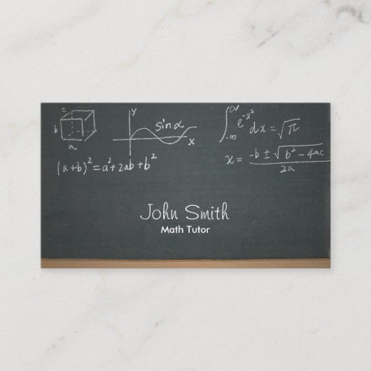Carte De Visite Math Tutor Professional Chalkboard (Devant)