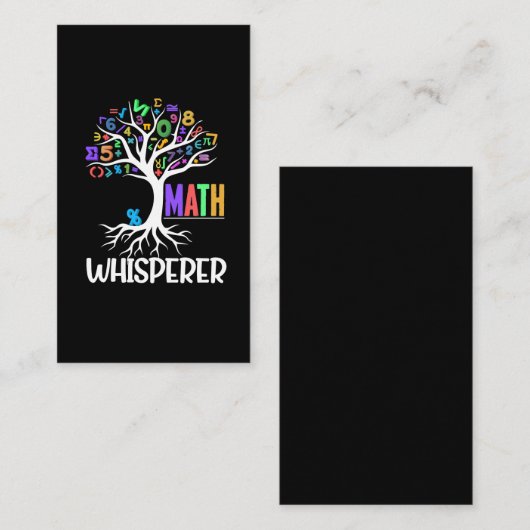 Carte De Visite Math Whisperer Tree Math Educator Algebra Nerds (Devant / Derrière)