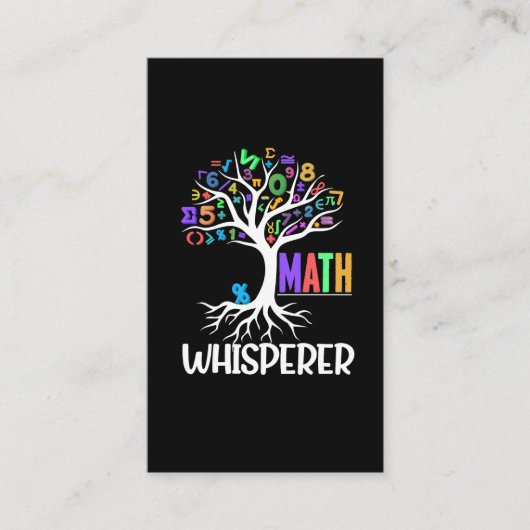 Carte De Visite Math Whisperer Tree Math Educator Algebra Nerds (Devant)