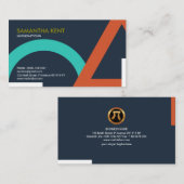 Carte De Visite Mathématicien géométrique surdimensionné de maths (Devant / Derrière)