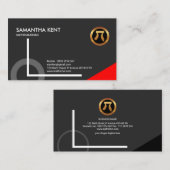 Carte De Visite Mathématicien rouge Glaring superbe d'icône de (Devant / Derrière)