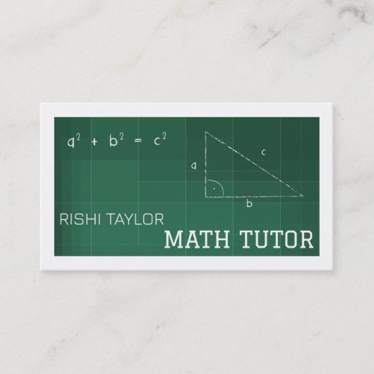 Carte De Visite Mathématique Chalkboard, Math Tutor, Enseignant (Devant)