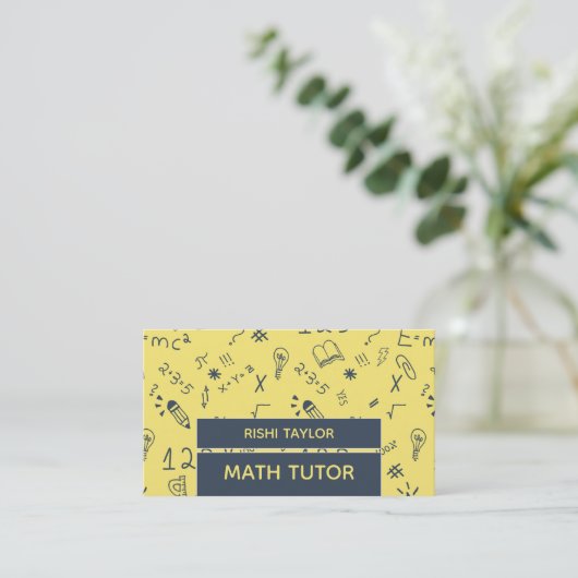 Carte De Visite Mathématique Icon Design, Math Tutor, Enseignant (Debout devant)