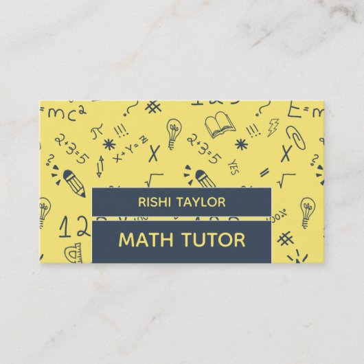 Carte De Visite Mathématique Icon Design, Math Tutor, Enseignant (Devant)