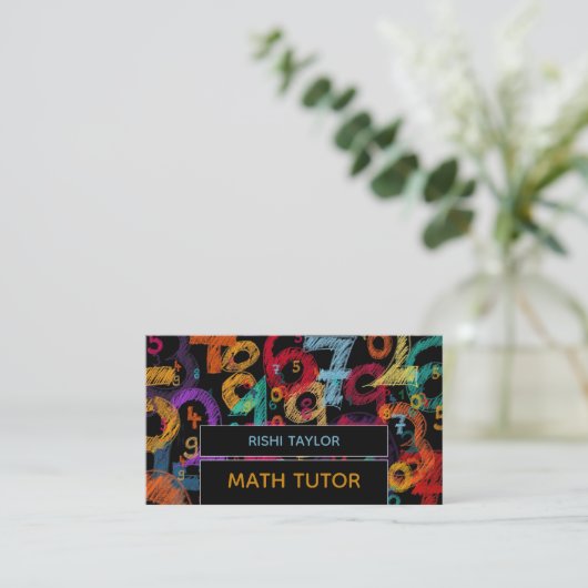 Carte De Visite Mathématique Numéro Design, Math Tutor, Enseignant (Debout devant)