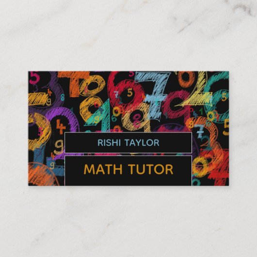 Carte De Visite Mathématique Numéro Design, Math Tutor, Enseignant (Devant)