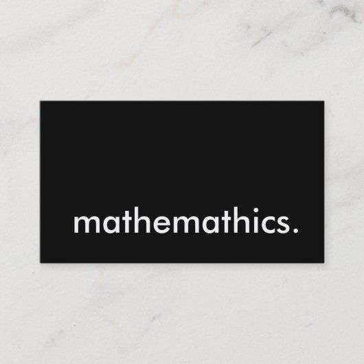 Carte De Visite mathématiques. (Devant)
