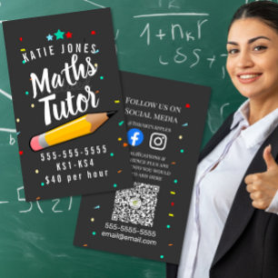 Carte De Visite mathématiques Anglais tuteur examens d'apprentissa