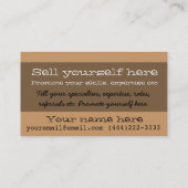 Carte De Visite Mathématiques de lecture de professeur de cours (Dos)