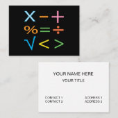 Carte De Visite Mathématiques mathématiques symbole mathématiques  (Devant / Derrière)