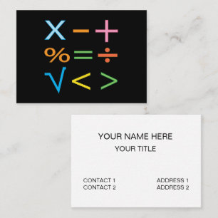 Carte De Visite Mathématiques mathématiques symbole mathématiques 