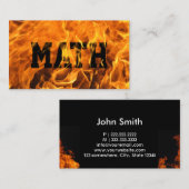 Carte De Visite Maths audacieuses du feu brûlant de mathématicien (Devant / Derrière)