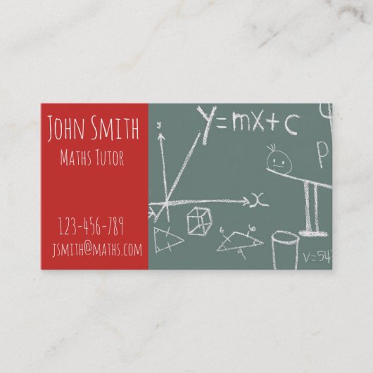 Carte De Visite Maths avancées élégantes de tuteur ou de (Devant)