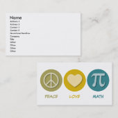 Carte De Visite Maths d'amour de paix (Devant / Derrière)