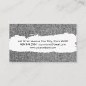 Carte De Visite Matière en tissu gris (Dos)