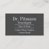 Carte De Visite Matière Grise - Neurones (Dos)