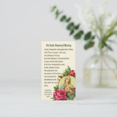 Carte De Visite Matin de prière catholique offrant Vierge Marie Jé (Debout devant)