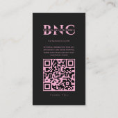 Carte De Visite Matrice esthétique Black Pink Nail Tech Beauté Gri (Dos)