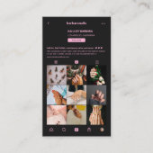 Carte De Visite Matrice esthétique Black Pink Nail Tech Beauté Gri (Devant)