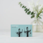 Carte De Visite Mats de navires - bleu clair vert (Debout devant)