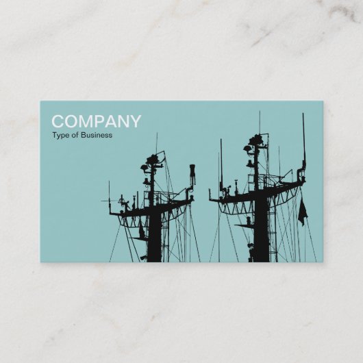 Carte De Visite Mats de navires - bleu clair vert (Devant)