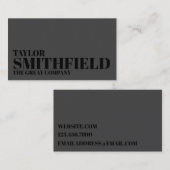 Carte De Visite Matt Black Professional traditionnel (Devant / Derrière)