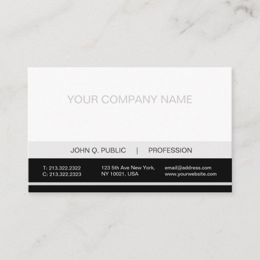 Carte De Visite Matte grise blanche noire professionnelle moderne (Devant)
