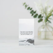 Carte De Visite Matthieu 11:28 Ocean Red Sunset code QR (Debout devant)