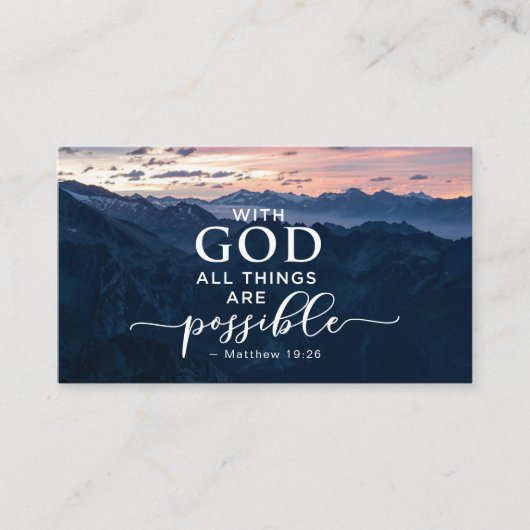 Carte De Visite Matthieu 19:26 Avec Dieu Toutes les choses sont po (Devant)