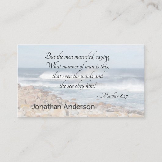 Carte De Visite Matthieu 8:27 Jésus calme la tempête, Bible Verse (Devant)