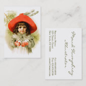 Carte De Visite Maud Humphrey : Fille d'hiver avec des boules de (Devant / Derrière)