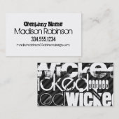 Carte De Visite Mauvais ; Gris noir et gris foncé (Devant / Derrière)