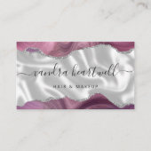 Carte De Visite Mauve Agate Silver Glam Stylist Appointment (Devant)
