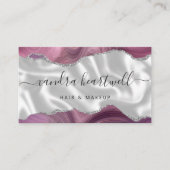Carte De Visite Mauve Agate Silver Glam Stylist Appointment (Devant)