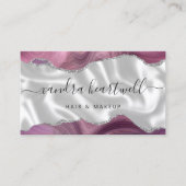 Carte De Visite Mauve Agate Silver Glitter Luxury Stylist (Devant)