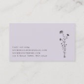 Carte De Visite Mauve Botanical Sprig (Dos)