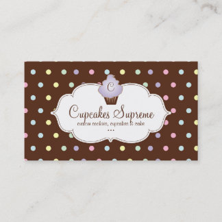 Carte De Visite Mauve de chocolat de pois de boulangerie de petit