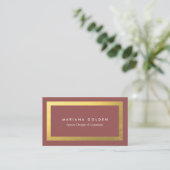 Carte De Visite Mauve Faux Gold (Debout devant)