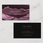 Carte De Visite mauve foncée et agneau or (Devant / Derrière)