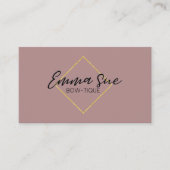 Carte De Visite Mauve Gold Elegant Luxe Ajouter Votre Logo (Devant)
