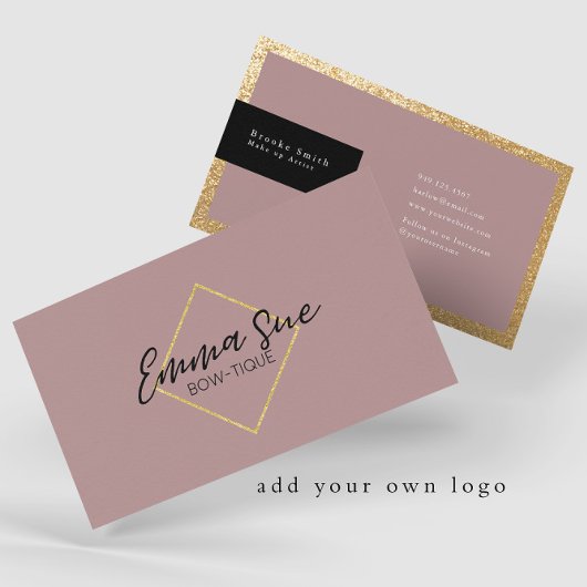 Carte De Visite Mauve Gold Elegant Luxe Ajouter Votre Logo