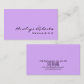 Carte De Visite Mauve Mallow Pink Maquillage Artiste Calligraphie (Devant / Derrière)