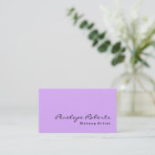 Carte De Visite Mauve Mallow Pink Maquillage Artiste Calligraphie (Debout devant)