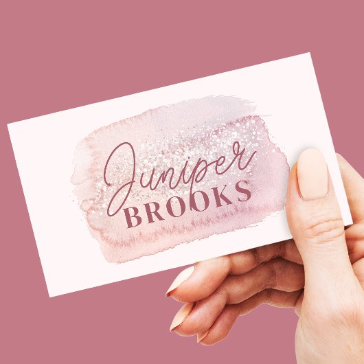 Carte De Visite Mauve Parties scintillant rose Médias sociaux Code