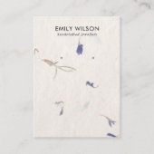 CARTE DE VISITE MAUVE PETAL HANDMADE PAPIER STUD EARRÊT AFFICHAGE (Devant)