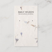 CARTE DE VISITE MAUVE PETAL HANDMADE PAPIER STUD EARRÊT AFFICHAGE (Devant)