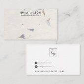 CARTE DE VISITE MAUVE PETAL MADE PAPIER STUD EARRÊT AFFICHER (Devant / Derrière)