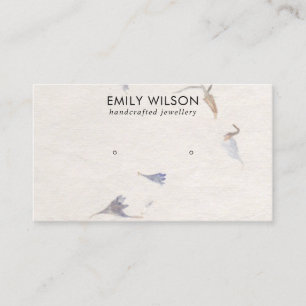 CARTE DE VISITE MAUVE PETAL MADE PAPIER STUD EARRÊT AFFICHER