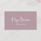 Carte De Visite MAUVE PINK Moderne Élégant Minimal QR Code Créatif (Devant)