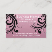 Carte De Visite Mauve rose du coiffeur | de femme de silhouette (Dos)